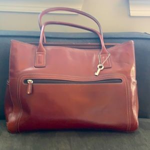 Fossil brown leather tote bag- large NWOT